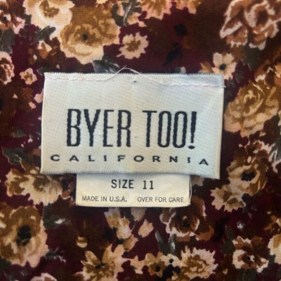 Vintage Byer Too Cottagecore Country Floral Button Front Midi Dress Women's 11 - Picture 7 of 12
